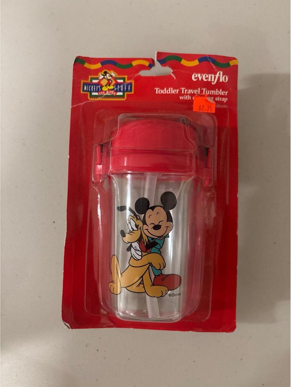 Vintage 1996 Evenflo Mickey Pluto Toddler Travel Tumbler